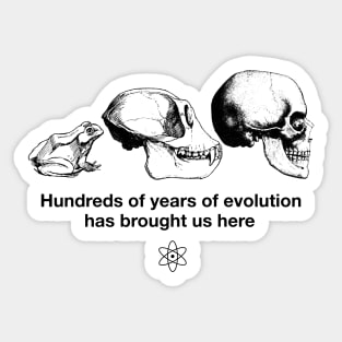 "Hundreds of years of Evolution" Funny Science Joke Shirt Sticker